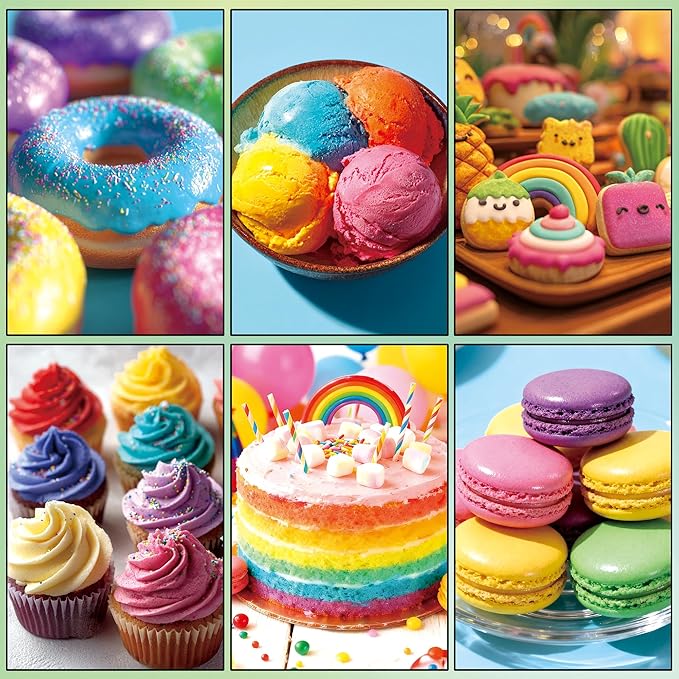 Natural Food Coloring Gel - 12 Colors FD&C & Artificial Dye Free Plant Based Food Coloring Liquid, Natural Food Dye for Baking, Frosting, Fondant, Cake Decorating - 0.35 fl.oz each