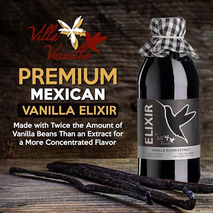 Villa Vainilla Pure Vanilla Extract - Elixir Premium Mexican Vanilla | All Natural Pure Vanilla Extract | For Chefs and Home Cooking | Perfect for Baking, Dessert Making | Vanilla Extracto | 4.2 oz