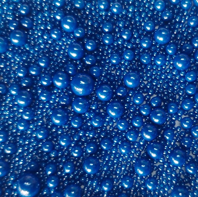 Sentovac Edible Royal Blue Pearl Sugar Sprinkles 4.23oz/ 120g Edible Candy Pearls for Decorating | Edible Cake Cupcake Sprinkles for Christmas | Cake Topper Decorations
