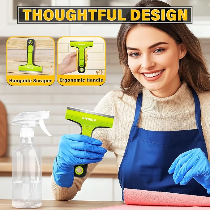 DIYSELF 1 Pack Razor Blade Scraper with 10 Extra Razor Blades, Scraper Tool, Glass Scraper for Cleaning, Glass Stove Top Scraper, Window Scraper, Paint, Cooktop, Oven Scraper, Razor Scraper Tool
