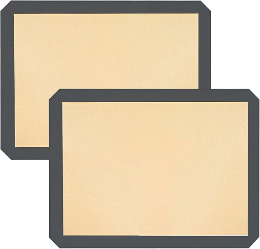 Ninsula Silicon Baking Mats, 16.5"x11.6" 2-Pack Reusable Silicon Baking Mat Sheet, Baking Sheets Non-Stick, Food Safe Baking Mats Can Be Used For Baking Cookies, Bread, Pizzas