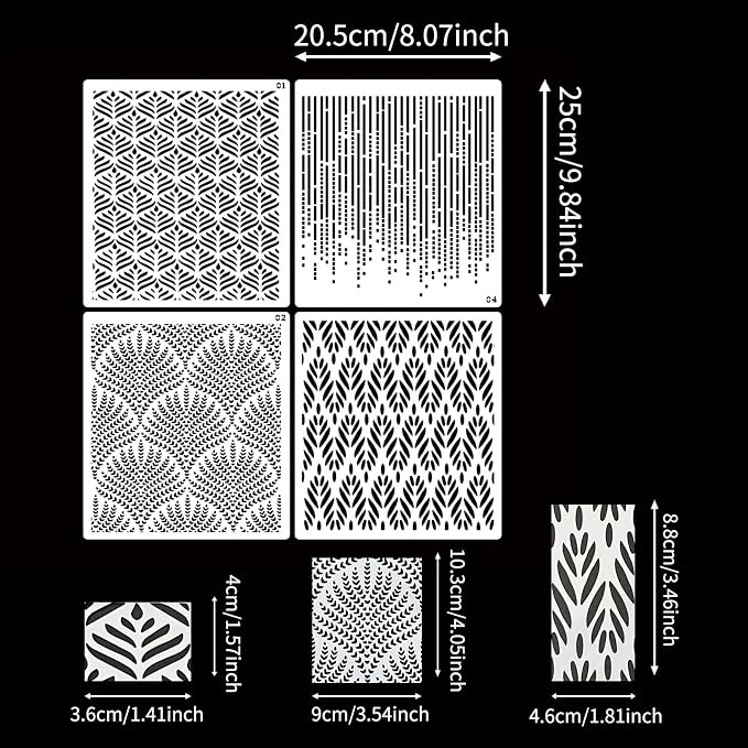4 Pcs Floral Wedding Cake Stencils - Reusable Buttercream Templates for DIY Baking Decor