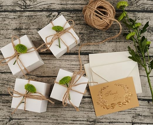 MESHA White Gift Box 50PC 3x3x3'' Sturdy Gift Boxes with Lids, Bridesmaid Proposal Gifts Box for Bridal, Cookies, Groomsmen Proposal Box, Party Favor, Wedding Favor