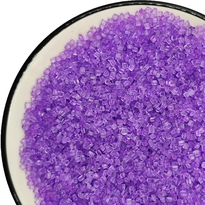 Edible Decorative 5 Ounce Coarse Crunchy Large-grained Purple Sanding Sugar Sprinkles for Baking, Sparkling Crystals for Cakes, Cookies, Cupcakes, Ice Cream Topping and Rimming Sugar