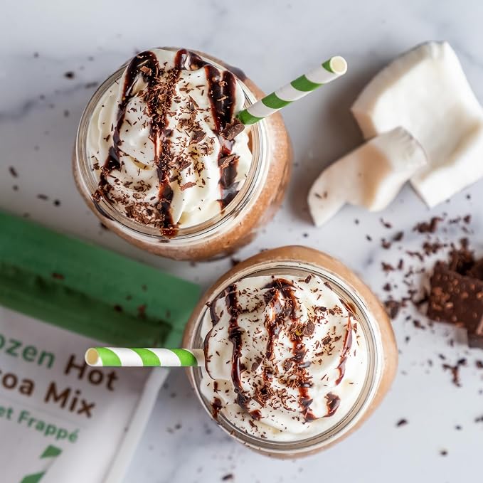 Bare Life Frozen Hot Cocoa Mix, Dairy Free Frozen Hot Chocolate, Vegan Chocolate Frappe Mix, Gluten Free, Just Blend with Ice, 10.16 oz Pouch