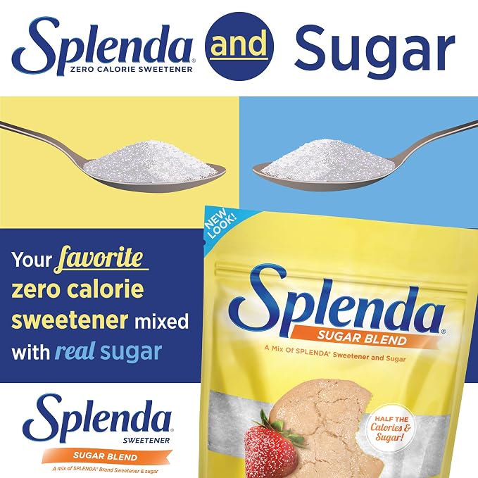 SPLENDA Low Calorie Sweetener for Baking Resealable Bag, Sugar Blend, 32 Ounce (Pack of 4)
