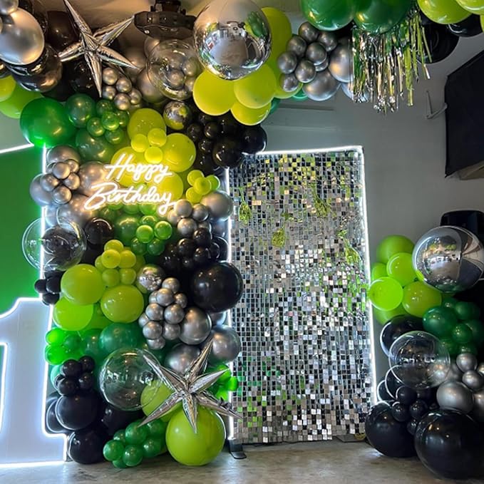120pcs Dark Green Balloon Arch Kit, 18 12 10 5 inch Green Latex Balloons Different Sizes Dark Green Balloon Garland for Jungle Tropical Safari Birthday Party Decorations