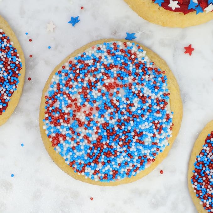 Mystic Sprinkles 4 Cell Sprinkle Assortments (Patriotic Pride Nonpareil, Midi)