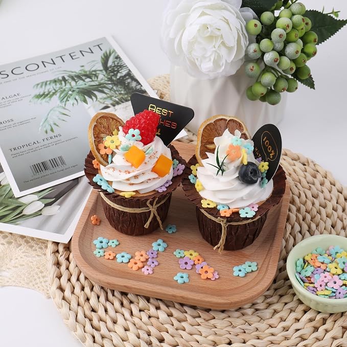 Flower Sprinkles, Spring Sprinkles Edible Flowers for Cake Decorating, Mix Sizes Confetti Baking Sugar for Cupcake, Cookie, Donut Dessert Decoration, Wedding Party Chirstmas Supplies