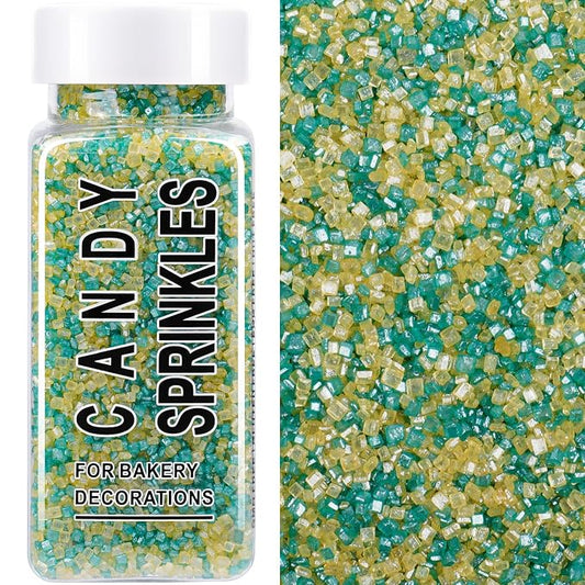 St Patricks Day Sanding Sugar Sprinkles, 4.6 oz Green and Yellow Spring Sprinkles, Edible Sparkling Sugar Crystals for Baking Topping, Cupcakes, Cookies, Ice Cream & Cake Decorating