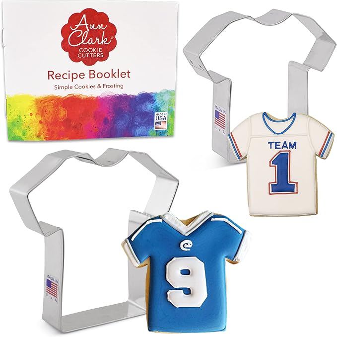 Ann Clark 2-Pc. T-Shirt/Jersey Cookie Cutter Set, Made in USA, 3-3/4” and 4-1/2”