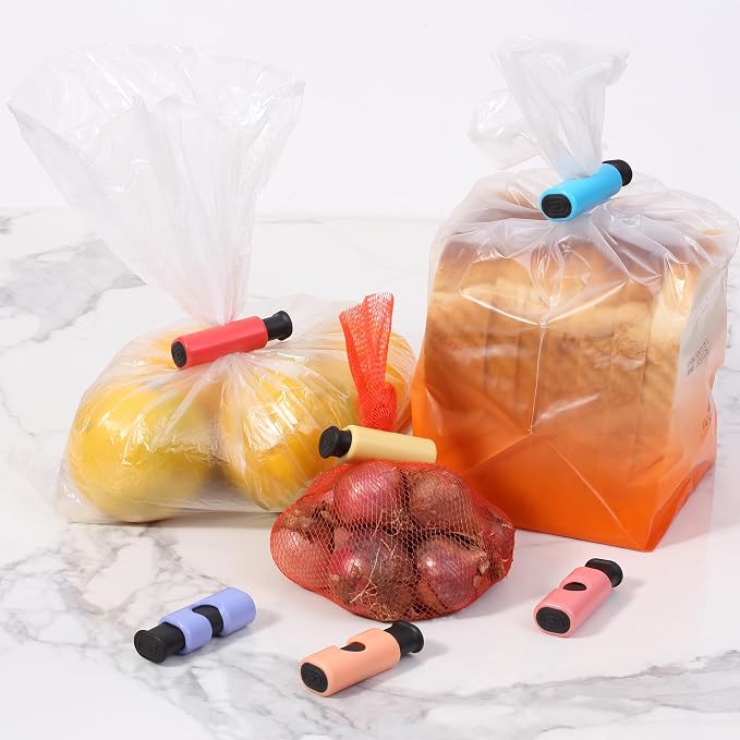 Mr. Pen- Squeeze and Lock Bread Bag Clips, 2.4 Inch, 8 Pack | Multicolor Squeeze Lock Clips, Reusable Bag Closures for Bread, Snacks, Coffee, Food Storage, Fits Thick and Thin Bags