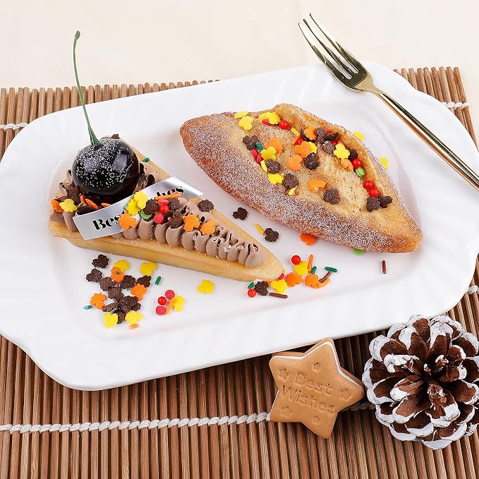 Fall Sprinkles for Baking, 4.6oz Thanksgiving Sprinkles Mixed Edible Leaf Pearl Jimmie for Cake Cupcake Cookie Dessert Ice Cream