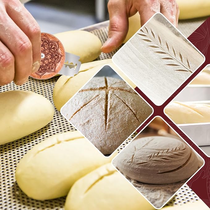 Windspeed Bread Scoring Tool, 1+10 Pcs Best Bread Lame Cutter For Sourdough Bread Lame Wooden Bread Lame Dough Scoring Tool Include 10 Razor Blades and Storage Cover