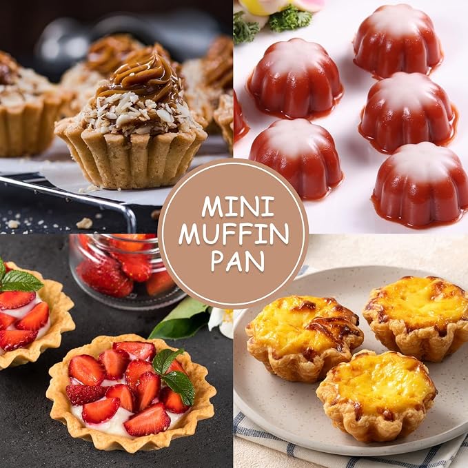 6-Cavity Silicone Muffin Pan, Flower Shape Non-Stick Baking Mold for Cupcakes, Egg Tarts, Fruit Pies, Brownies, Oven & Dishwasher Safe (-104°F to +446°F), BPA-Free Flexible Bakeware-Pink