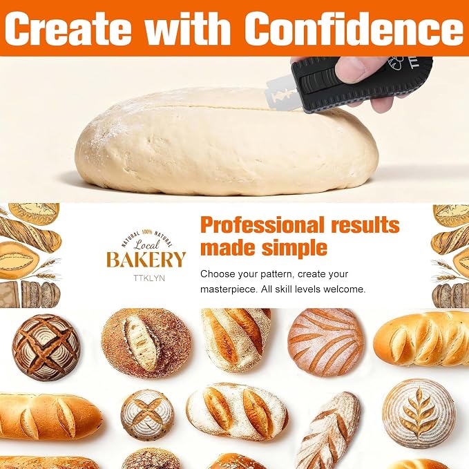 Bread Lame Dough Scoring Tool, Extractable & Magnetic Bread Scoring Tool with 6 Razor Blades