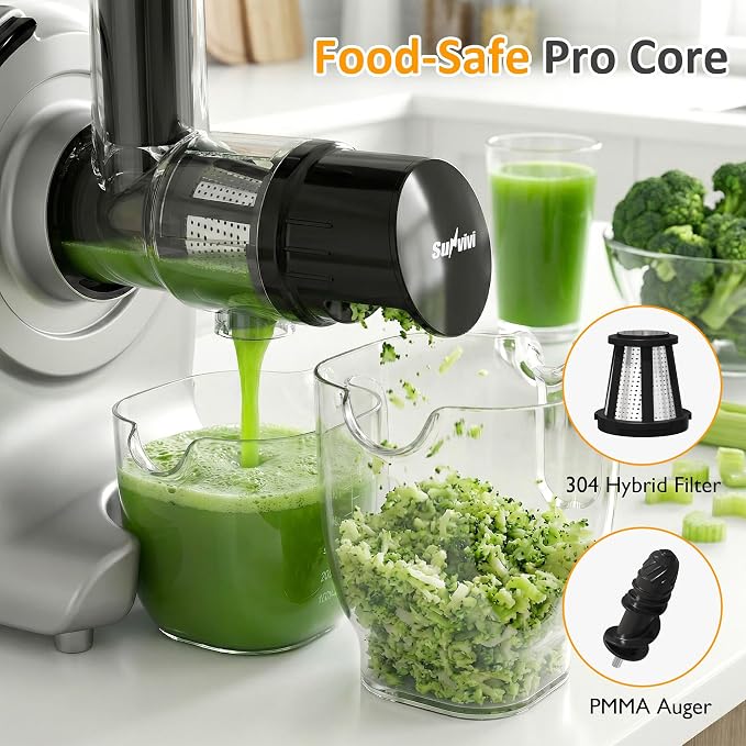 Sunvivi 4-in-1 Multifunctional Stand Mixer, Electric Dough Mixer with 5.3 Quart Stainless Steel Bowl, Electric Stand Mixer for Baking & Home Cooking, with Meat Grinder, Juice Blender & Salad Maker