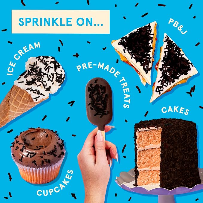 Fancy Sprinkles Chocolate Crunchy Jimmies | Brownie Flavored Chocolate Sprinkles for Cake, Cupcake & Ice Cream | Classic & Funfetti Baking | Everyday & Birthday | 1 Pack (0.5c)