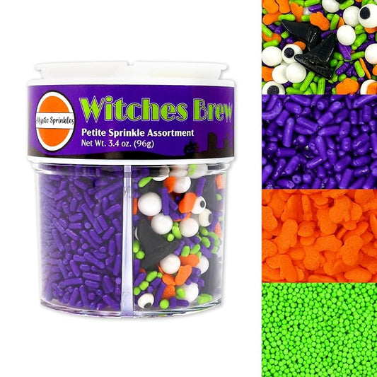 Mystic Sprinkles 4 Cell Sprinkle Assortments (Witches Brew, Petite)