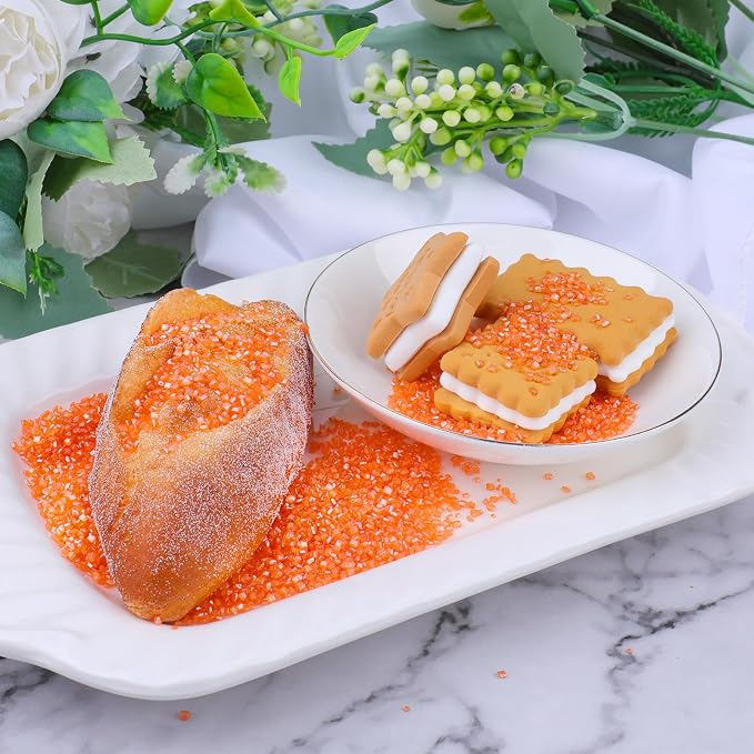 Orange Sprinkles for Baking Edible, Sanding Crystal Sugar 130g/4.6oz, Cupcake, Cookie and Donuts Toppings, Wedding, Birthday Party Supplies