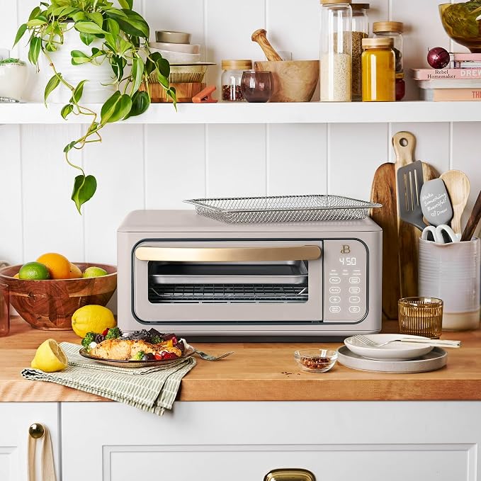 Infrared Air Fry Toaster Oven 9 Slice, 1800W Countertop Oven with Convection & Air Fry Functions, Digital Touch Display, Multi Cooking Modes for Baking, Broiling & Reheating (Porcini Taupe)