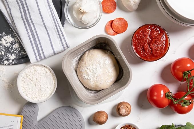 Pizza Dough Proofing Box Set of 3, Collapsible Dough Bowl Containers with Airtight Lids, Bread Proofing Box for Sourdough and Artisan Loaves, Stackable Bread Proofer for Home Bakers