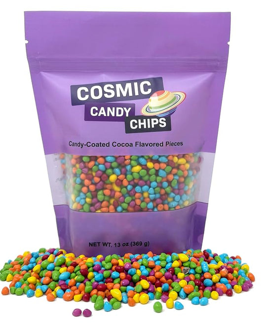 Cosmic Brownie Sprinkles, Rainbow Chips for Cosmic Brownies, Rainbow Candy Coated Chocolate Chips, 13 Ounce Resealable Bag