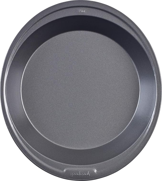 GoodCook Everyday Pie Pan Scratch-Resistant Nonstick Heavy Duty Steel Construction with Wide Rim, 9-Inch, Gray (Pack of 12)
