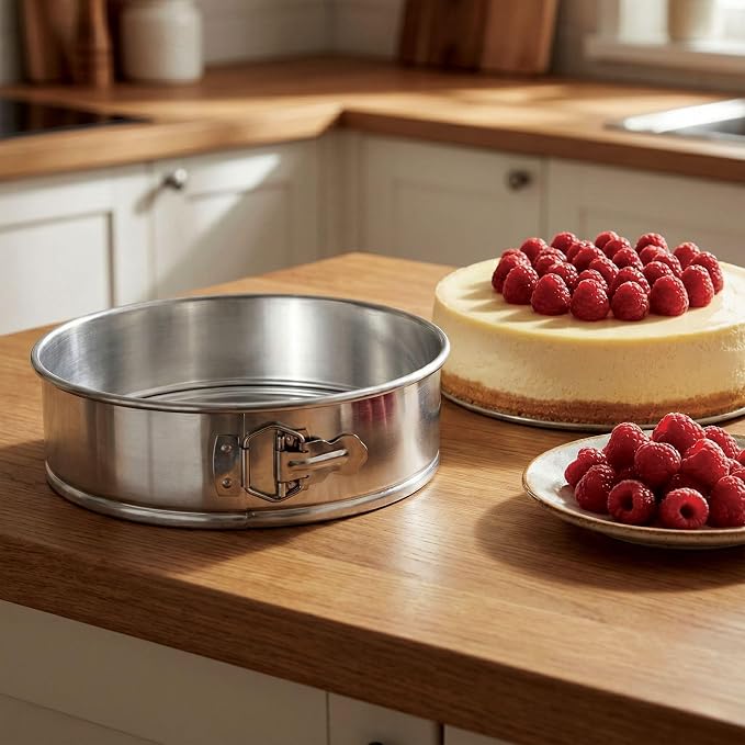 Restaurantware Met Lux 12 Inch Round Cake Pan 1 Springform Springform Pan - Removable Bottom Release Latch Silver Aluminum Cheesecake Pan For Baking Desserts