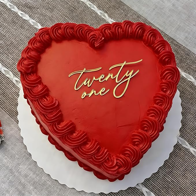 Acrylic Twenty One Cake Topper,21th Birthday Cake Toppers,21th Anniversary Party Decorations Supplies,Cheers to 21 Years Birthday Party Decorations