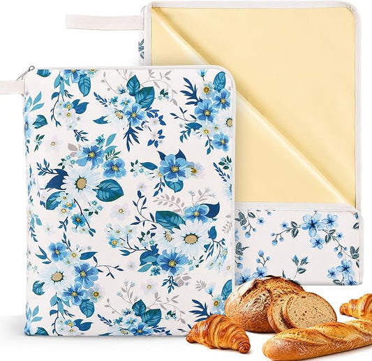 Beeswax Bread Bags，L-Shaped Sealed Zip Design，Extra Large 2 Pack- 17"×13" Reusable Sourdough Bread Bags for Homemade Bread