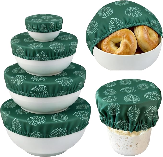 Bowl Covers Reusable Bread Proofing Bowl Covers Sourdough Bread Baking Accessories,Leaf