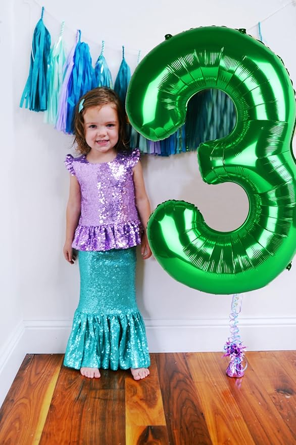 40 Inch Number 8 Balloon, Dark Green 8 18 28 80 Birthday Balloons for Men Boys, 8th Birthday Decorations Party Supplies, Wedding, Graduations