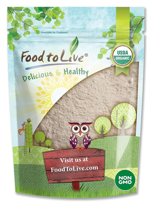 Food to Live Organic Spelt Flour, 6 Pounds — Whole Grain, Non-GMO, Kosher, Vegan, Bulk, Great for Baking Bread, Product of the USA