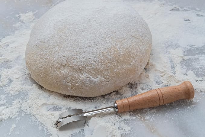Fox Run Bread Lame Stainless Steel Scoring Knife With 15 Blades and Wood Handle, 7.25"