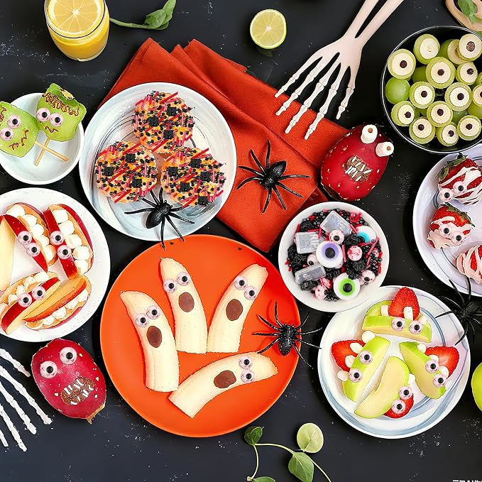Morofme 3.5 oz Eyeball Sprinkles Halloween Edible Eyes Tombstone Spider Bloody Eyes Red Edible Eyeballs Sprinkles Mix Black Red Jimmies Candy Eyeballs Eyes Sprinkle for Cake Decorating Dessert Cookie