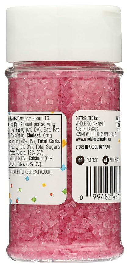 365 by Whole Foods Market, Pink Decorating Sugar, 3.3 Ounce (Pack of 2)