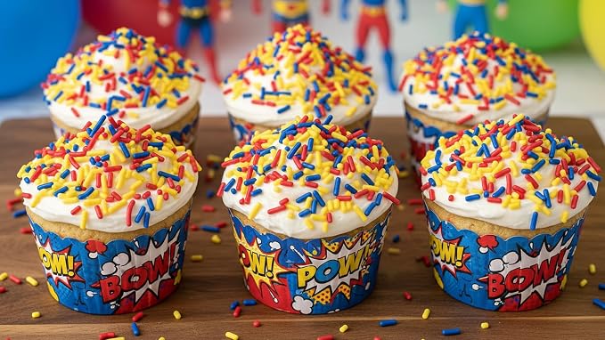 NCS Red, Yellow & Dark Blue Jimmies Edible Sprinkles – Cupcake, Cake & Cookie Decorations, 7 oz