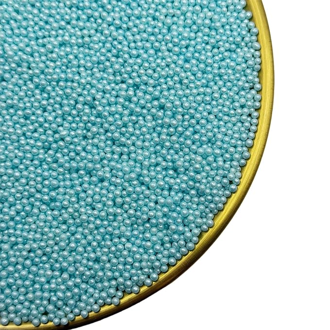 CandiJumpin 2mm Edible Light Blue Pearls, Baby Blue Nonpareils Sprinkles Small Pearl Sprinkles for Cake Decorating Mini Sugar Pearls for Baking Baby Shower Party Wedding Christmas Supplies 3 OZ