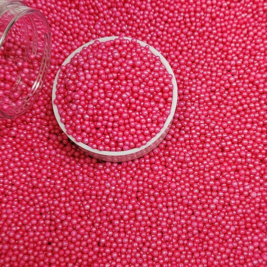 EPHVODI Hot Pink Nonpareils Sprinkles Edible Mini Pearl Sprinkles for Cake Decorations, Baking, Ice Cream, Cookies, Donuts and Lollipops - 2mm Sugar Pearls 3.88oz