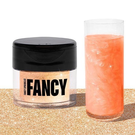 Fancy Sprinkles Champagne Rose Gold Edible Glitter | Luster Dust for Drinks, Cocktails & Cake Decorating | Vegan, Gluten Free, Non-GMO | Made in USA | 4gm