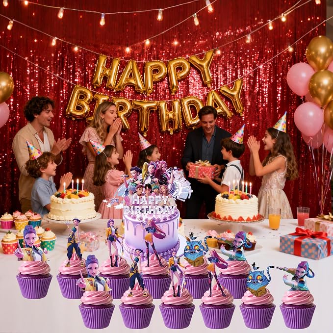 25 Pcs Cartoon Cake Decorations, Cute Happy Birthday Cake Toppers, Perfect for Theme Parties, Birthday Celebrations, and Holiday Festivities