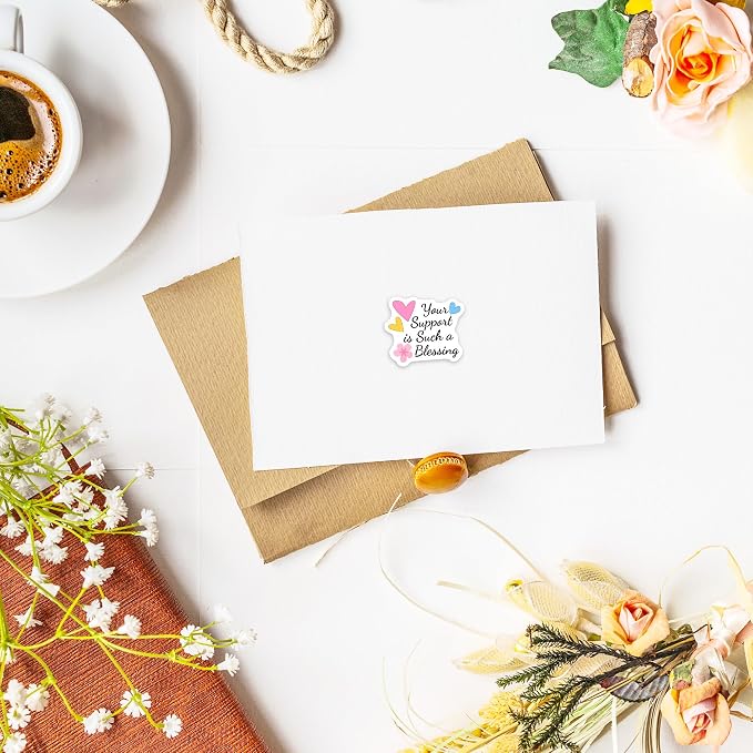 500Pcs Thank You Stickers for Small Business Online Retailers Small Shop Mail Envelopes Baking, Sealing Packaging Gift Wrap Stickers, Your Support is Such A Blessing