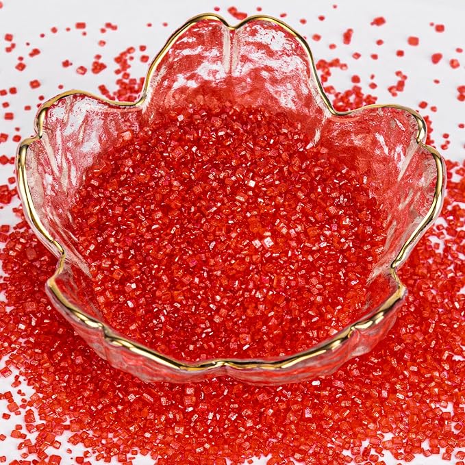 Twisweet Red Sprinkles, Edible Sanding Sugar Crystals for Cake Decorating, Extra Fine Candy Sprinkles for Baking, Cupcake Topping Ice Cream Donut Cookies Decoration, Wedding Party Valentine Christmas Supplies (150g/5.3oz)