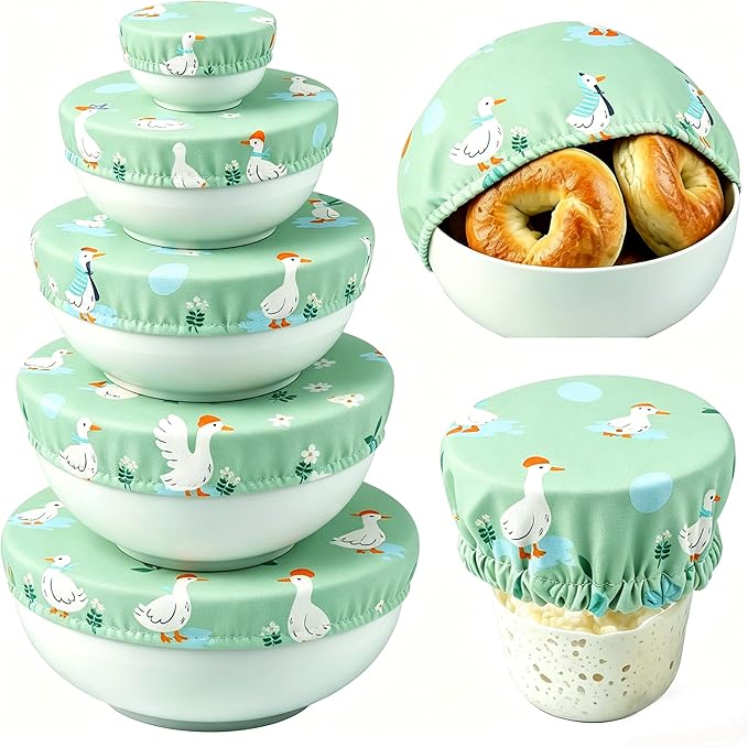 6PCS Bowl Covers Reusable Bread Proofing Bowl Covers Sourdough Bread Baking Accessories, Goose