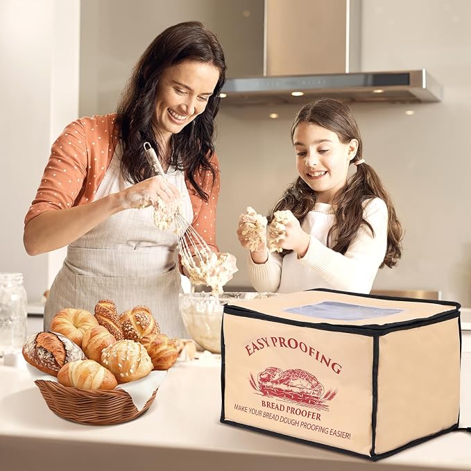 Folding Bread Proofing Warming Box with 50°F to 113°F Temp Control & 12H Timer, Dough Heater Warming Box - 16 x 12 x 10 IN Large Container Proving Drawer for Bread - sourdough Proofing Boxs Heated
