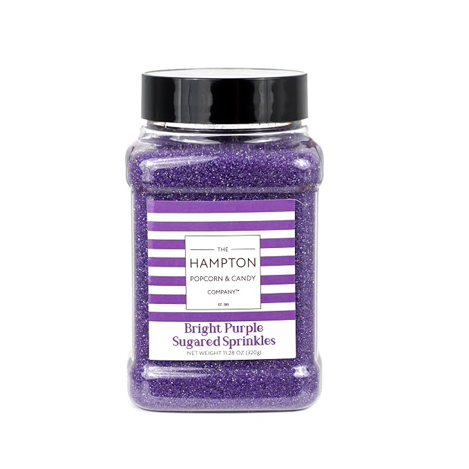 Sanding Sugar Bright Purple Sprinkles 11.28 oz, Purple Sugar Sprinkles, Sanding Sugar For Cookie Decorating, Sanding Sugar For Baking, The Hampton Candy Company
