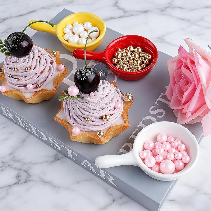Gold Pink and White Sprinkles for Cake Decorating, 130g/4.6oz Edible Pearl Sprinkles Mix, Sugar Candy Pearls for Baking, Cookie Decorations and Cupcake Toppings, Wedding Party Holiday Supplies