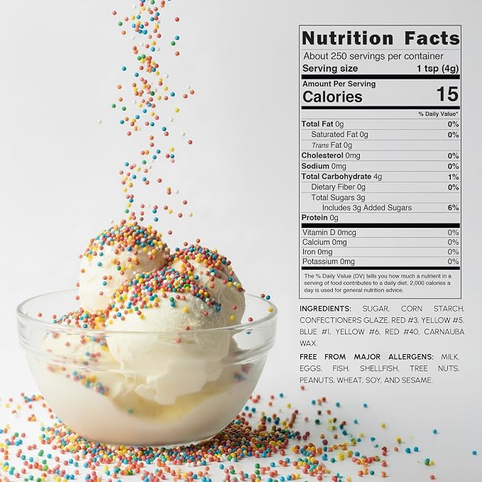 Snackathon Sprinkles for Baking & Decorating, Rainbow Nonpareils, 2.2 LB Bulk Resealable Bag – Colorful Candy Dot Toppings for Cupcakes, Birthday Cakes, Cookies, Ice Cream & Desserts