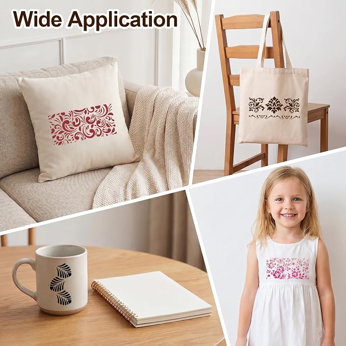 18Pcs Flower Stencils for Painting, Reusable Cake and Cookie Stencils, Floral Patterns for DIY Crafts, Wood, Fabric, and Furniture Decoration